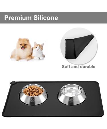Moacc Slipproof Waterproof Feed Mats for Dogs & Cats - Silicone Food Base Pad 54x38cm Black - Buy Online on GoSupps.com