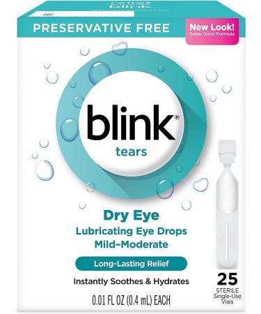 Blink Tears Lubricating Eye Drops Mild-Moderate Dry Eye 25 Count - 0.01 oz (4 Pack)