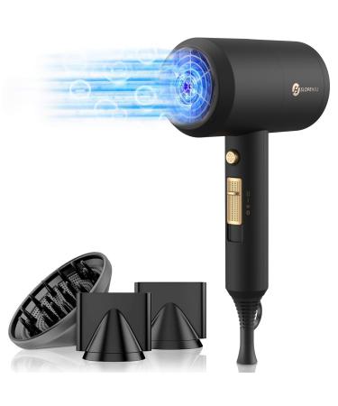 Slopehill ionen F hn AC Motor 1800W hair dryer quick drying hair dryer hair holder with hot/cold button 3 hair dryer concenters and diffuser 3 temperature settings 2-speed (black gold) - Buy Online on GoSupps.com