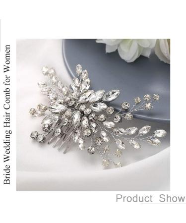 Zoestar Wedding Hair Combs Crystal Headpiece Rhinestone Bridal Hair Accessories for Women and Girls (Silver) - Buy Online on GoSupps.com