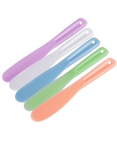 5 Pieces Cosmetic Mask Mixing Spoon Spatulas Facial Cream Skin Care Brushes Applicator Face Beauty Scoop Stirring Stick DIY Makeup Tools for Women Girls 5 Colors