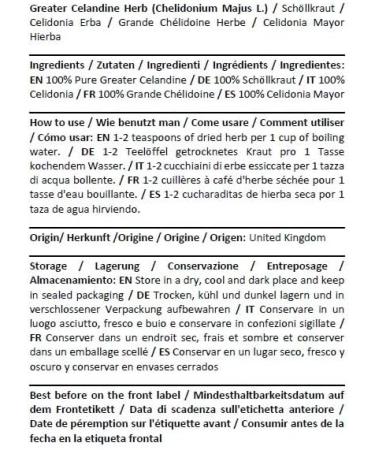  HEALTH EMBASSY Health Embassy Grande Ch lidoine Herbe Tisane | Chelidonium majus L | Greater Celandine Herb Tea 50g - Buy Online on GoSupps.com