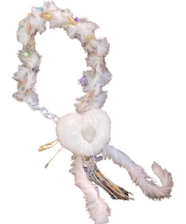 Oralgo Heart-Shaped Collarbone Chain Necklace | Colorful Fluffy Choker Accessory for Girls - Buy Online on GoSupps.com