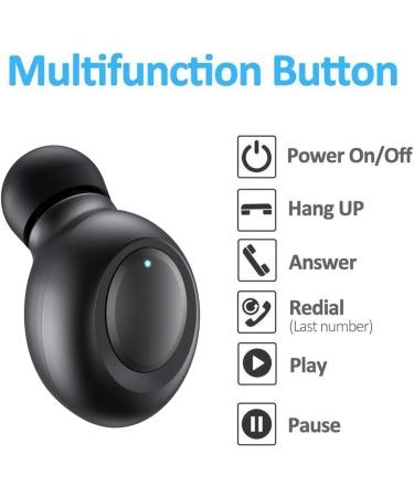 LEZII Single Bluetooth Earbud Mini Wireless Headset with Mic and Magnetic USB Charging - Waterproof Sport Earpiece for Samsung iPhone - Ideal for Car, Business Use - Buy Online on GoSupps.com
