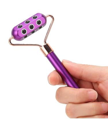 18 Germanium Stones Face Massage Roller - Portable Facial Care Tool for Home & Gifts | Purple - Buy Online on GoSupps.com