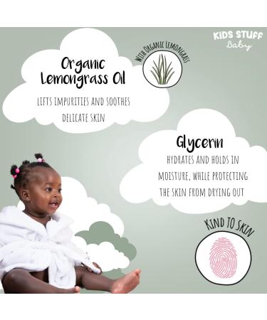 Kids Stuff Baby Top to Toe Wash 300ml - Organic Lemongrass Oil - Dermatologist & Pediatrician Approved - Vegan & Cruelty-Free - Buy Online on GoSupps.com