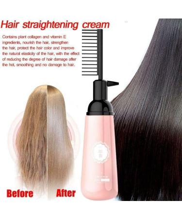 3-Second Hair Straightening Cream Argan Oil & Keratin Straight Hair Cream Hair Straightener Treatment with Comb Fast Straightening Moisturizing Set Softener for All Hair Types (2PC) - Buy Online on GoSupps.com