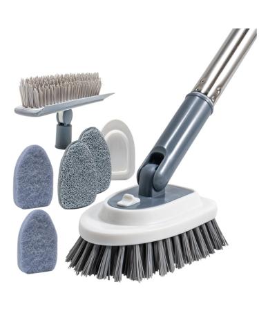 ciyeu 1Set Shower Scrubber Cleaning Brush Tile Cleaners Brush Tub&Tile Stiff Bristle Scrubber Brush Fit for Bathroom Toilet Wall Glass Tub Tile Sink A