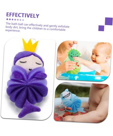 FRCOLOR Bath Scrubber Children's Cartoon Style Skin Scrubber Cleaning Tool Cartoon Bathroom Balls Body cleansers Body Skin Scrubbing Tool Baby Comfortable Cartoon Style Bath Ball - Buy Online on GoSupps.com