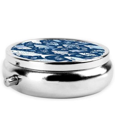 Buy Cute Blue Fish Mini Round Pill Box - 3 Compartment Travel Organizer for Home & Office - Buy Online on GoSupps.com