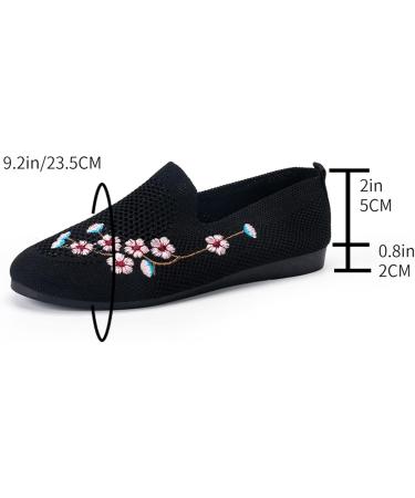Buy XTZYGLFD Women's Summer Sandals - Embroidered Breathable Comfortable Flat Leisure Shoes in Black & Gray Elegant Wedge Heel Perfect for UK Size 5 - Buy Online on GoSupps.com