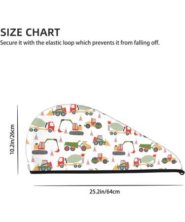 Hair Towel Wrap | Quick-Dry Hair Drying Turban with Button | Stylish Head Towel (Excavator) - International Shipping - Buy Online on GoSupps.com