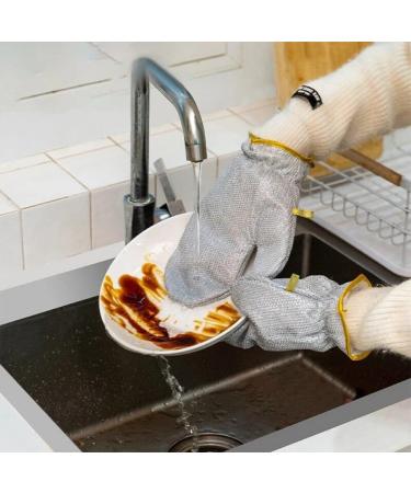 Wire Dishwashing Gloves Non-scratch Wire Household Cleaning Gloves for Tableware Reuseable Dish Washing Gloves for Pots Pans Stove - Buy Online on GoSupps.com