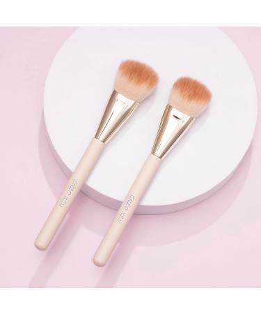 Shop Premium Angled Blush Brush - Fluffy Makeup Brush for Contouring | Gold & Pink Detail Blush Brush - International Shipping - Buy Online on GoSupps.com