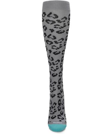 MeMoi Women's Leopard Nylon Compression Socks 15-20mmHg - Stylish Gray 9-11 | International Shipping - Buy Online on GoSupps.com