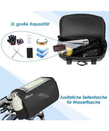 Buy Wotow Waterproof Handlebar Bag for E-Bike & MTB - 3L Reflective Frame Pocket with Touchscreen | Durable Bicycle Accessory - Buy Online on GoSupps.com
