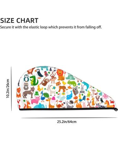 Quick-Dry Hair Towel Wrap - Cute Animal Design Button Closure Perfect Hair Drying Turban - Buy Online on GoSupps.com