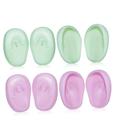 Didiseaon 4 Pairs Protectors Ear Covers for Swimming Ear Shower Caps Ear Covers for Hair Dryer Blowdryer Ear Covers for Shower Dryers Blow Dryer Silicone Hair Coloring Earmuffs