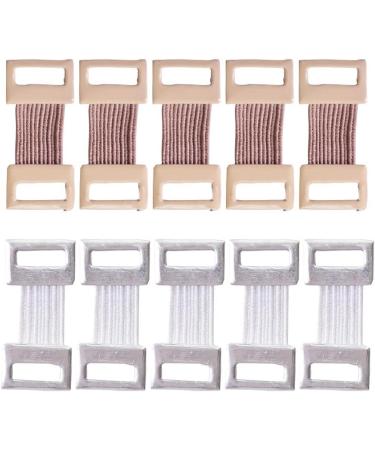 10Pcs White/Coffee Bandage Wrap Stretch Metal Clips Fixation Clamps Hooks Kit for Sport Replacement Elastic Bandage Wrap Clips