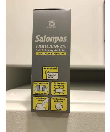 Salonpas Lidocaine Pain Relieving Gel - Maximum Strength (15 Patches) - Buy Online on GoSupps.com