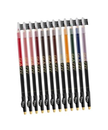 Beavorty 12pcs Lip Liner Eyeliner Eyebrow Pencil Black Makeup Lip Liner Makeup Pencil Natural Accessories