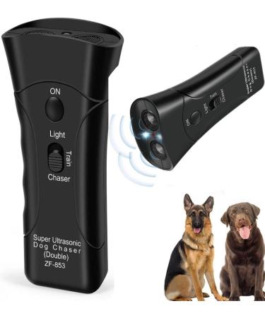 YurDoca Anti Barking Device Handheld Dog Repeller Trainer Dual-Channel Dog Repeller Ultrasonic Handheld Dog Training Tool 3 in 1 Bark Control Tool Frequency Levels Humanized and Safe for Cats Black-New10