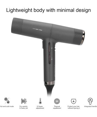 Hair Dryer Professional Portable Fast Drying Low Noise Hairdryer Home Hair Blow Dryer Hair Salon Tool for Home Travel & Salon Black(#2) - Buy Online on GoSupps.com
