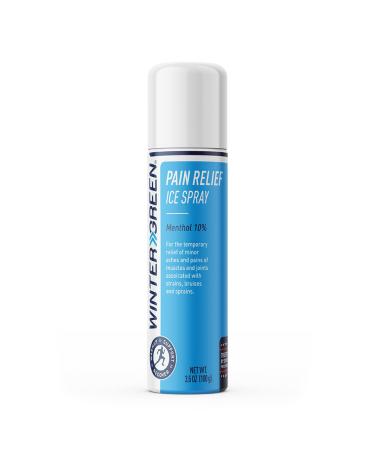 Wintergreen Ice Spray (3.5 Fl Oz) w/Menthol Oil & Peppermint Oil for Soothing Ice Cold Pain Relief for Inflammation from Strains Sprains and Bruises 150mL - Buy Online on GoSupps.com