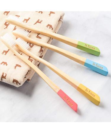 Laboos Best Nature Bamboo Toothbrush - Extra Soft Bristles, Biodegradable (4 PCS) - Buy Online on GoSupps.com