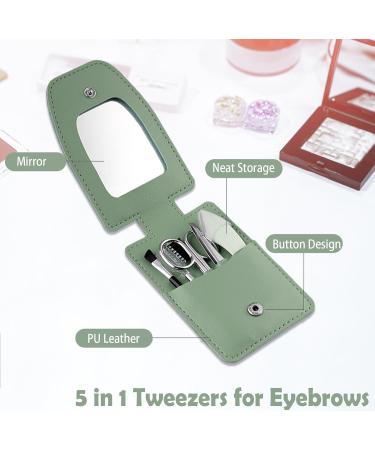Professional Eyebrow Trimmer Kit - 5 in 1 Grooming Set for Women - Tweezer Razor Scissors & Brush - Pink - Buy Online on GoSupps.com