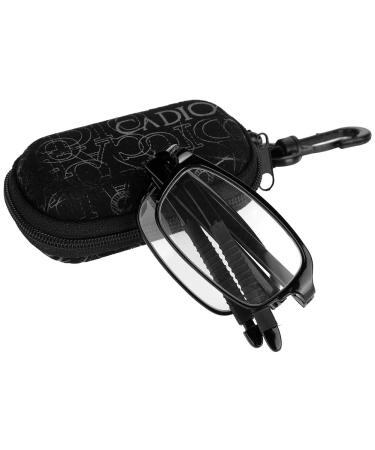 Sonew Foldable Reading Glasses Lightweight Professional Folding Presbyopic Glasses for Man Women Black Nylon Zip Case(2.0)