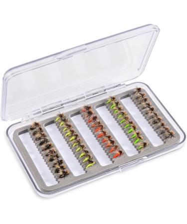 50-Part Fly Fishing Set | Colorful Assortment of Dry & Wet Flies | Bionic Fly Accessories for International Fishing - Buy Online on GoSupps.com