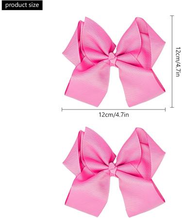 Pink 6 Inch Ribbon Hair Bow Clips - Fashionable Hair Accessories for Girls, Women, Toddlers - Perfect for Christmas, Wedding, Birthday - Alligator Clips - A3HDJFJ - Buy Online on GoSupps.com