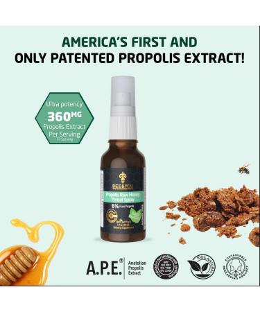 Bee and You Raw Honey Throat Spray, 100% Pure Propolis Extract, Immune Support, Sore Throat & Congestion Relief, Oral Health, Antioxidants, Natural, Keto, Paleo, Gluten-Free | 1 FL Oz (Pack of 2) - Buy Online on GoSupps.com