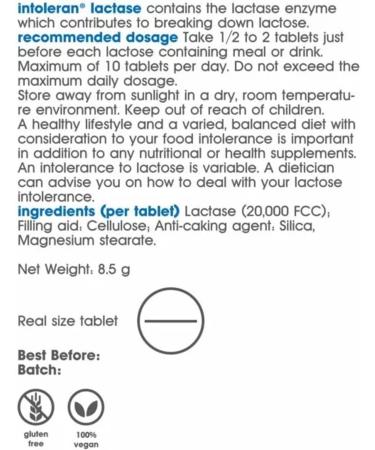 Intoleran Lactase 20,000 Enzyme Tablets for Lactose Intolerance - 50 Count - Buy Online on GoSupps.com