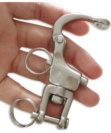 3-Pack Swivel Eye Snap Shackle Bail Rigging | 316 Stainless Steel | Sailboat Marine Hardware for Spinnaker Halyard | 2-3/4 inch - Silver - Buy Online on GoSupps.com