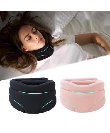Neck Brace Neck Brace Neck Traction Device Neck Posture Corrector Neck Decompression Devices Neck Posture Corrector for Neck Pain and Support During Sleep(Black + Pink)