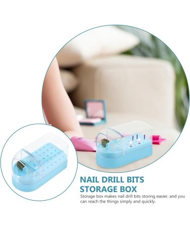 FRCOLOR 2 in 1 Nail Drill Bits Holder 30 Holes Nail Art Drill Bits Stand Display Storage Box Transparent Storage Holder Nail Drill Bits Cleaner Manicure Tools-Blue - Buy Online on GoSupps.com