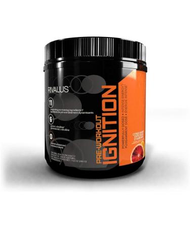 RIVALUS Pre-workout Ignition Citrus Burst 20 Serving - Powerfully Dosed Preworkout Zero Banned Substances Citrus Burst 280 g (Pack of 1)