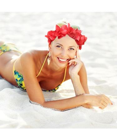 Hawaiian Luau Party Supplies - Red Leis Headband, Wristbands, Hair Clips, Bracelets & Barrettes - Buy Online on GoSupps.com