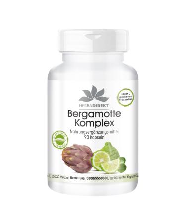 Bergamot complex - 90 capsules with artichoke and choline - bitter fabric capsules - high -dose - vegan |Herbadirekt by Warnke Vital substances - German pharmacy quality