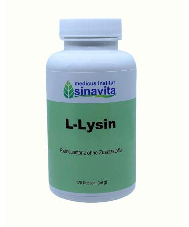 L-Lysine 400 mg. 120 capsules pure substance without additives vegetarian capsule shell German production