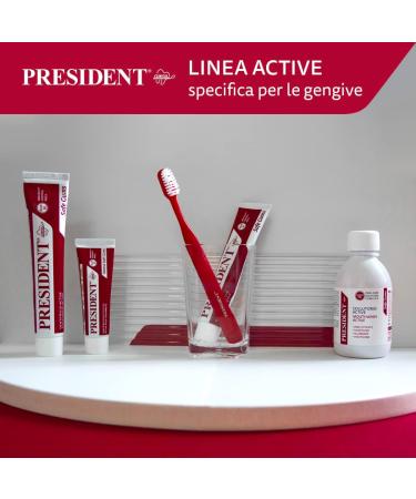  President President KIT 6 ACTIVE TOOTHPASTE Gum Activity. For irritated inflamed and periodontitis gums Astringent disinfectant action. RDA 50. 6 x 75 ml - Buy Online on GoSupps.com