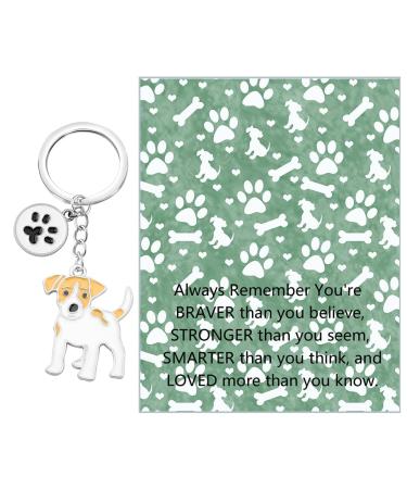 Ensianth Dog Keychain Gifts for Dog Lovers Puppy Keychain Dog Paw Print Keychain Gifts for Dog Owners Mom Dad Puppy Dog Keyring Jack Dog
