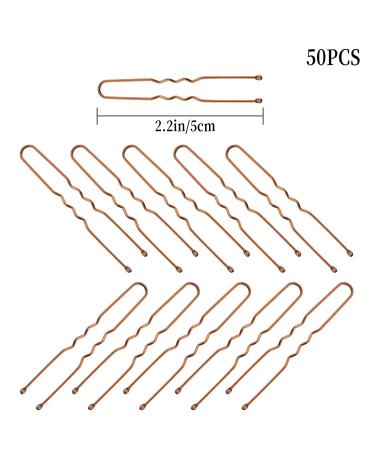 AIEX 50-Piece U-Shape Hair Needle Set - Brown Hair Clips for Women & Salons | Safe Hold & Styling - Buy Online on GoSupps.com