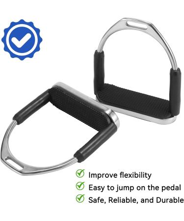 Frdhee Safety Stainless Steel Stirrups for Adults & Children | Anti-Slip Rubber Tread | Equestrian Saddle Safety - 2 Pieces - Buy Online on GoSupps.com