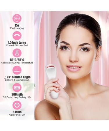 LOPHE Electric Heated Eyelash Curler Rechargeable Electric Curler with Smart Silicone Heating Pad 10s Quick Heat and Long-Lasting Eye Lashes Curler for Girl Women Lash Curling No Pinching - Buy Online on GoSupps.com