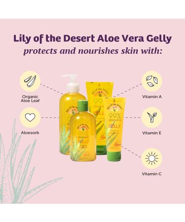 Lily Of The Desert Gelly Moisturizer - 99% Organic Aloe Vera Gel for Skin & Sunburn Relief | After Sun Care | 8 Fl Oz (Pack of 2 - Buy Online on GoSupps.com