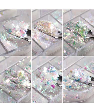 Holographic Nail Art Glitter Iridescent Flakes - Mermaid Bright Colorful Star Gradient Nail Sequins - Summer Nail Decoration - Buy Online on GoSupps.com