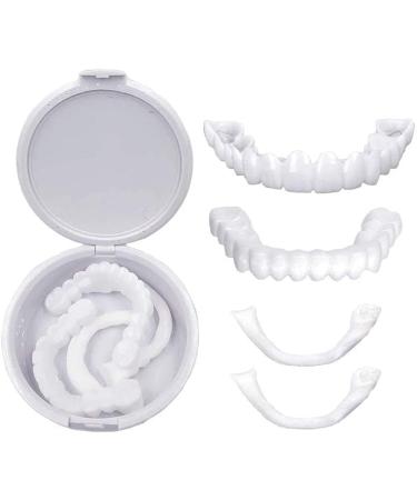 Uqlpxz Artificial teeth at the top and below 2 pairs of dentures for plug in cosmetic veneers teeth lightening set dental prosthesis immediate veneers of course with box and pinzas